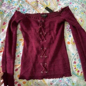 Fashion Nova Off the shoulder maroon top